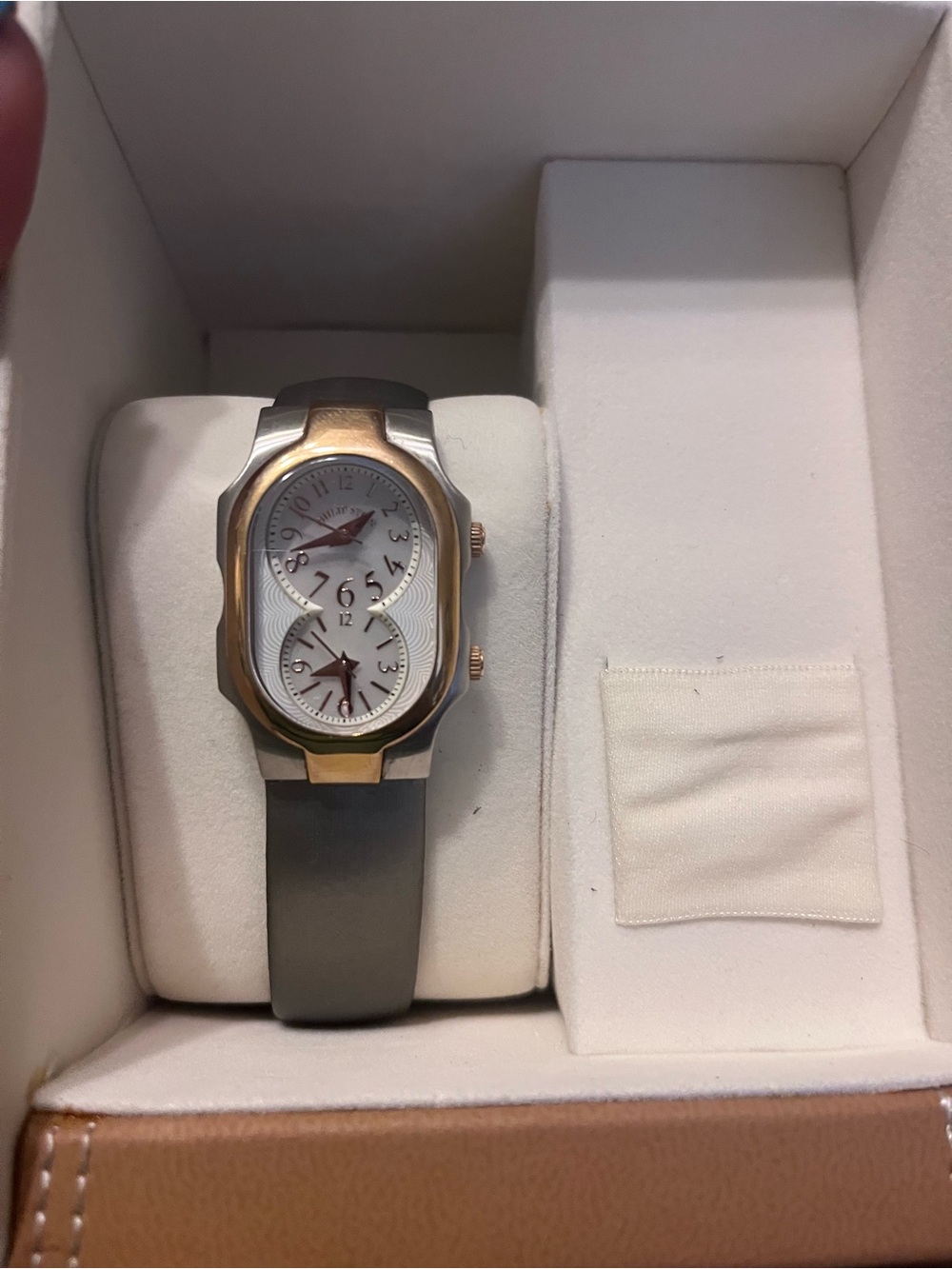 Phillip Stein Women's Dual-Time Silver and Rose Gold Watch